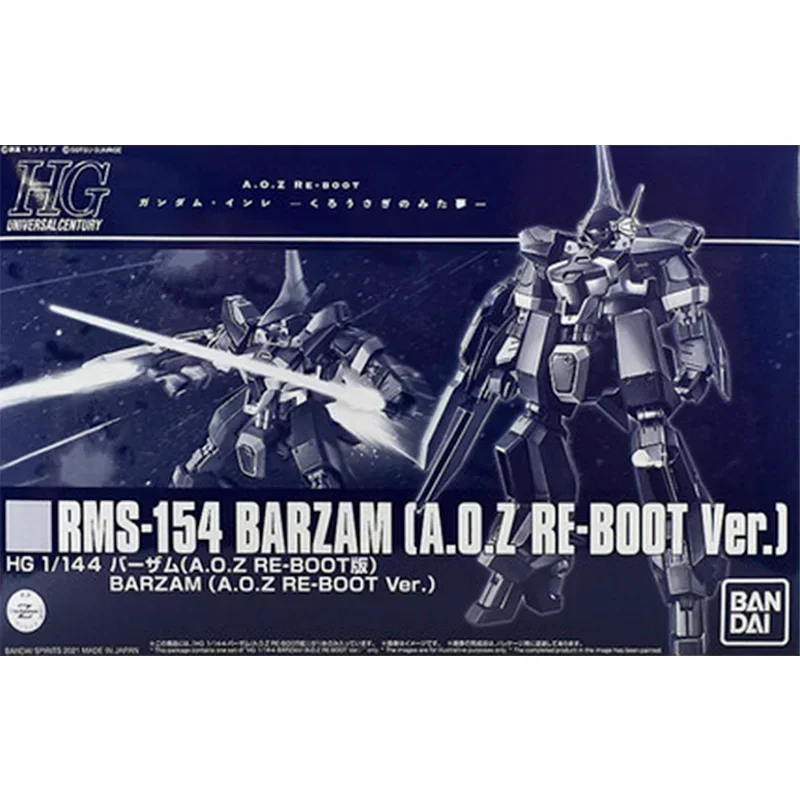 Bandai Original Gundam Model Kit Anime Figure Barzam RMS-154 HGUC 1/144 Action Figures Collectible Ornaments Toys Gifts for Kids