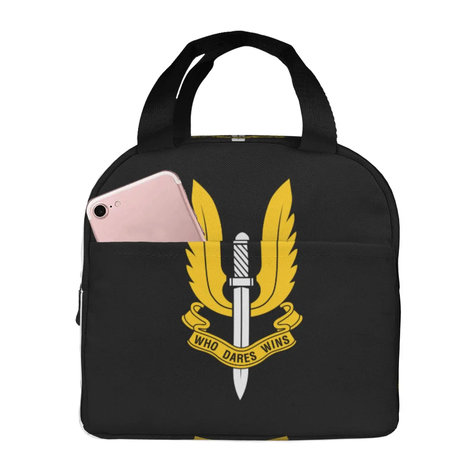 Who Dares Wins British Special Air Service Lunch Bag Portable Thermal Cooler Insulated Bento Box for Kids Food Tote Bags