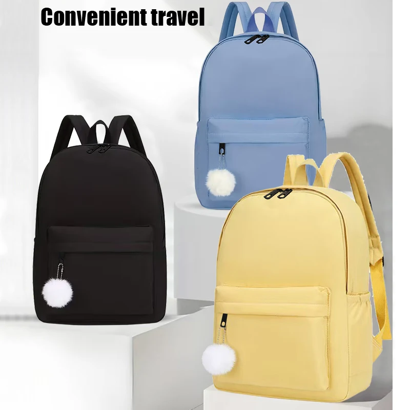 moda-casual-mochila-multiplas-cores-de-alta-capacidade-pom-pom-decoracao-alta-qualidade-para-mulheres-escola-diario-passeio-deslocamento