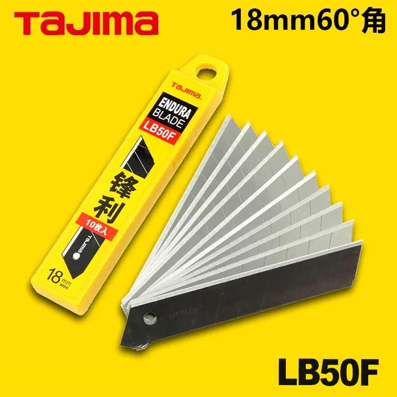 TAJIMA 18mm-width Spare Blades 10Pcs 60° Angle SK2 Steel Replacement Endura Blades for L-Type Utility Knife LB50F(1102-0689)
