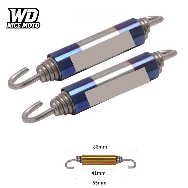 2 Stück für 86 mm Universal-Motorrad-ATV-Auspufffederhaken aus Edelstahl, drehbare Metallfedern für Yamaha – Detail 7