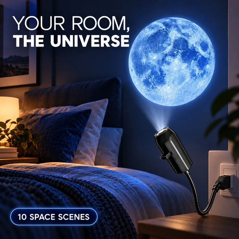 10Pcs LED Galaxy Star Moon Projector Night Light Custom Logo Projection Lamp Creative Bedroom Atmosphere Light Romantic Backgr
