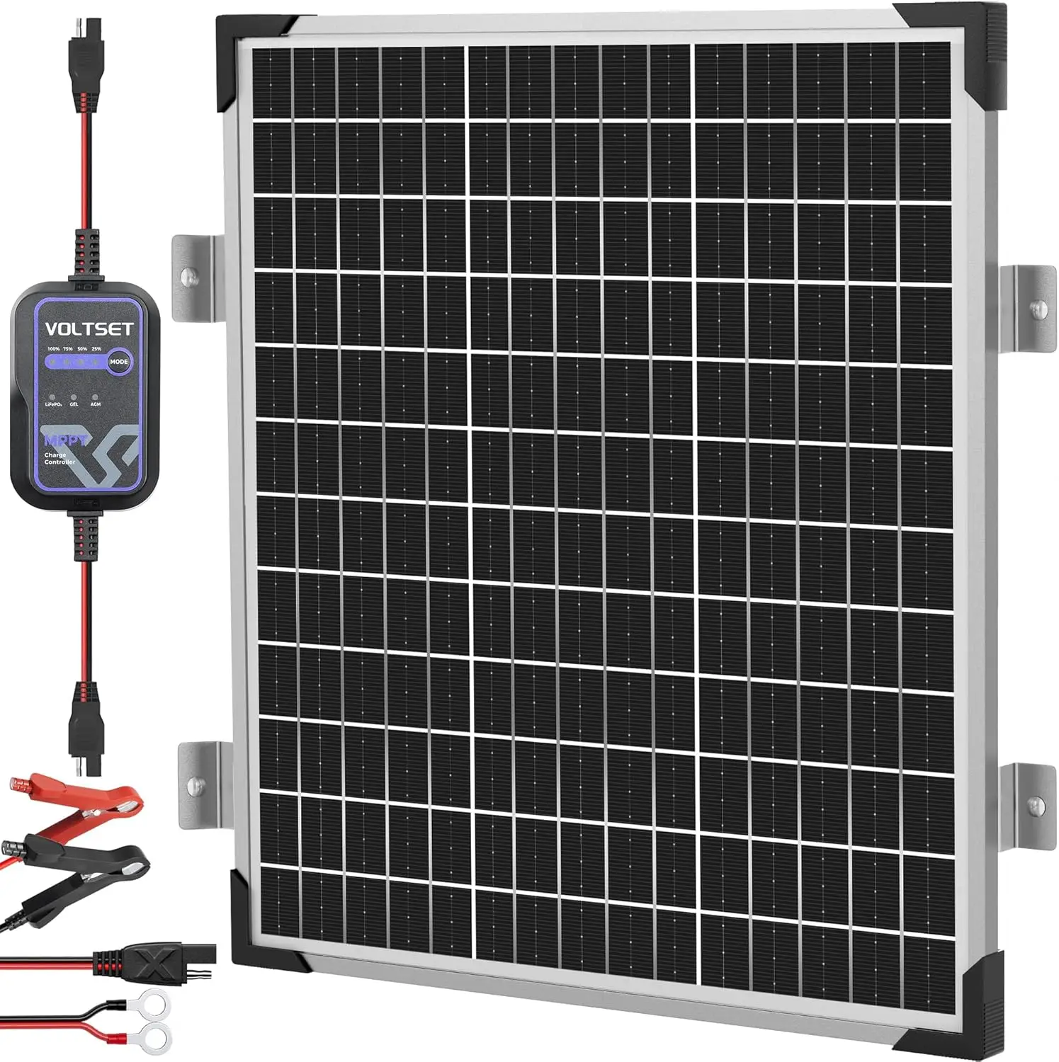 

Solar Panel Kit 50W 12V With Mppt Controller, Solar Battery Trickle Charger Maintainer, Waterproof Solar Panel With Adjustable