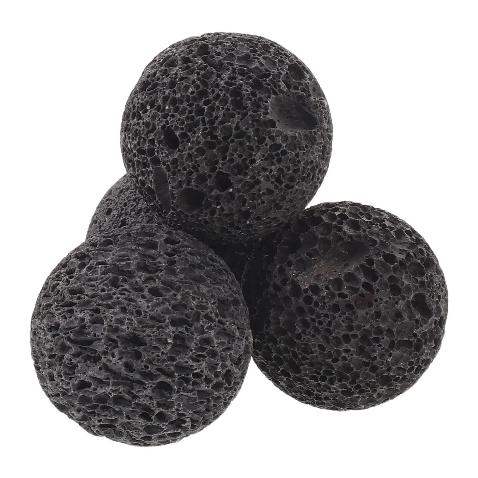 4Pcs Natural Volcanic Rock Decorative Balls Porous Texture Rustic Dough Bowl Filler Living Room Vase Table Decor