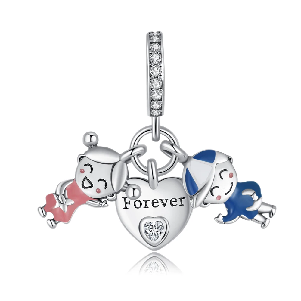 

Danturn 925 Sterling Silver Original Beads Love Nameplates for Boys Charm fit Snake Chain Bracelet Fashion Women Jewelry Making