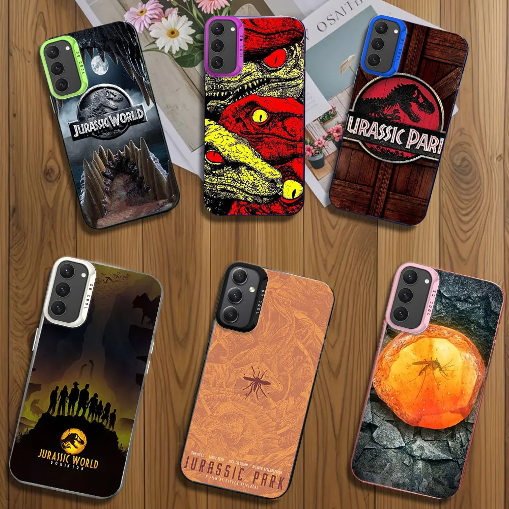 J-Jurassic Park Dinosaur World Phone Case for iPhone 12 11 13 14 15 16 Max Pro Plus Laser Cover