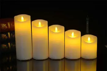 Remoto ou não remoto usb recarregável vela elétrica lâmpada parafina cera dança movendo pavio pilar luz casa casamento decoração de natal