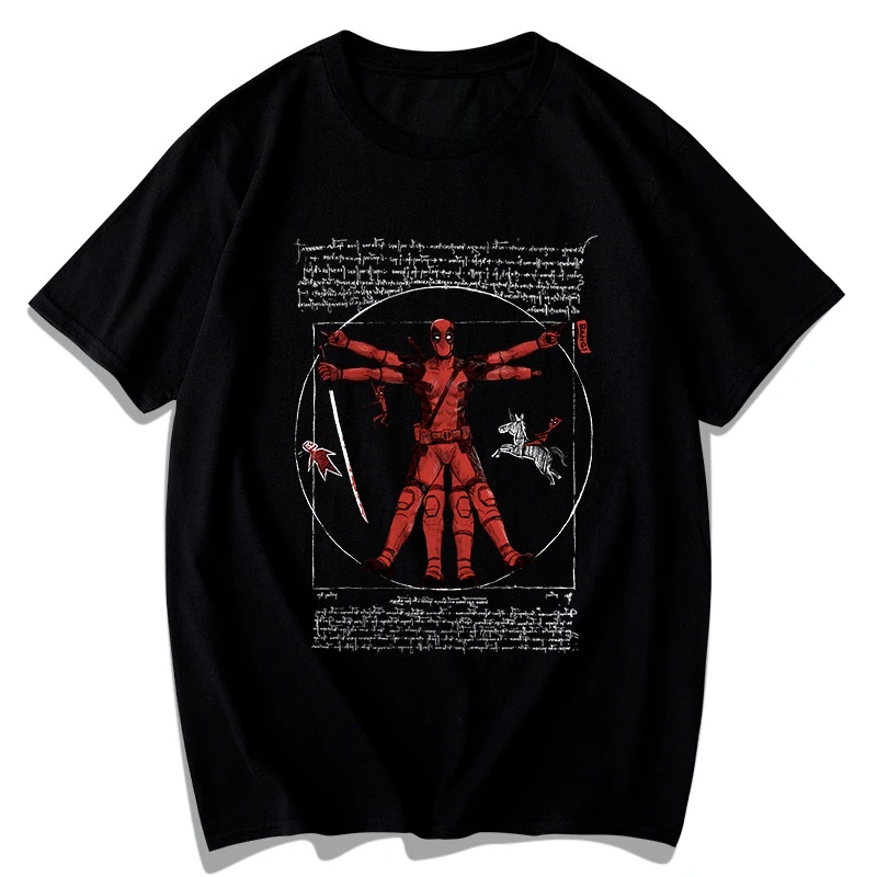 

Мужская футболка Marvel Genuine Deadpool DEADPOOL с коротким рукавом S.H.I.E.L.D. Свободный дышащий короткий рукав Agents Revenge Alliance