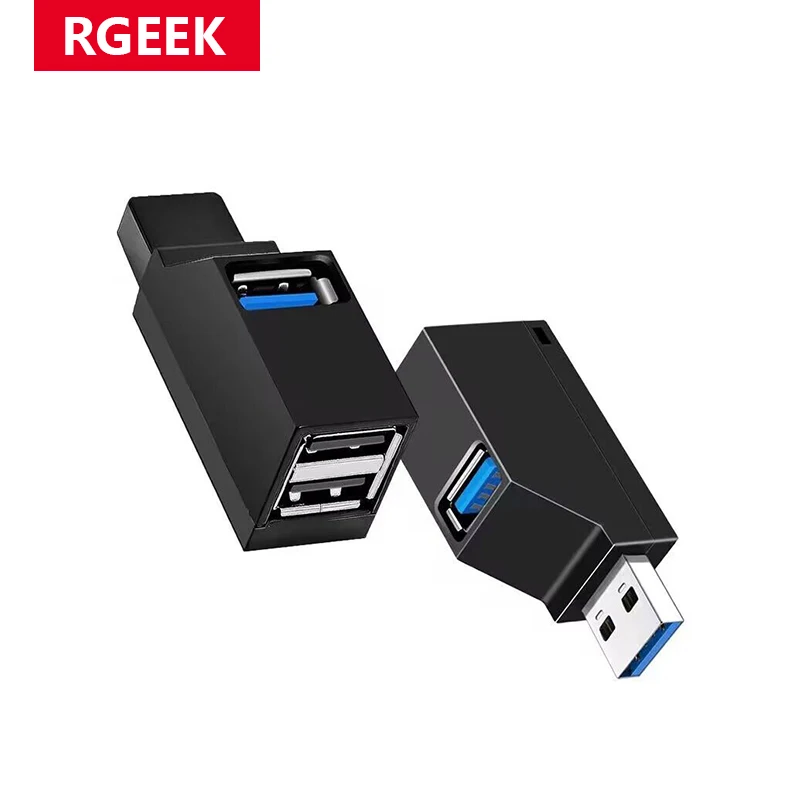 RGEEK USB 3.0 / 2.0 Type C HUB Adapter Mini Splitter Extender 3 Port for PC Laptop U Disk Card Reader Docking USB Hub Converter