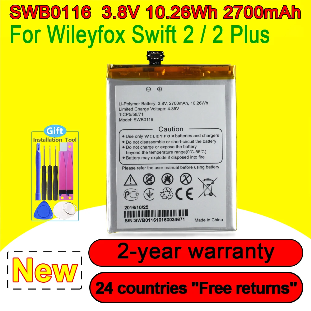 

Swift2 New 2700mAh Battery For Wileyfox Swift 2 Plus SWB0116 Phone In Stock With Tracking Number Free Tools