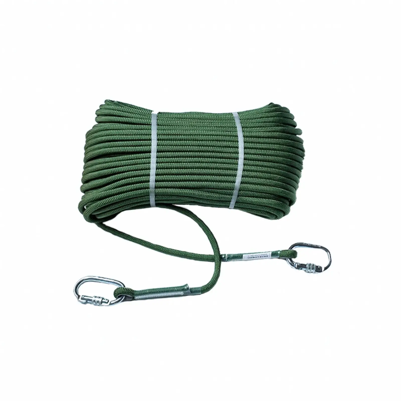 Green Heavy Duty Safety Rope 12mm Braided Polyester Cord for High Altitude Work and Training