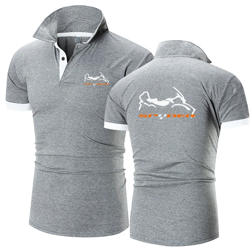 2024 New Can Am Team Spyder Motorcycles Summer Business Men Polo Shirt Solid Color Short Sleeve Casual Short Sleeve T-Shirt Tops