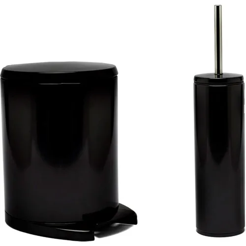 Primanova M-SE41-06-06 Cigo Black 2gang Set 6 Lt. Garbage Bucket and Toilet Brush