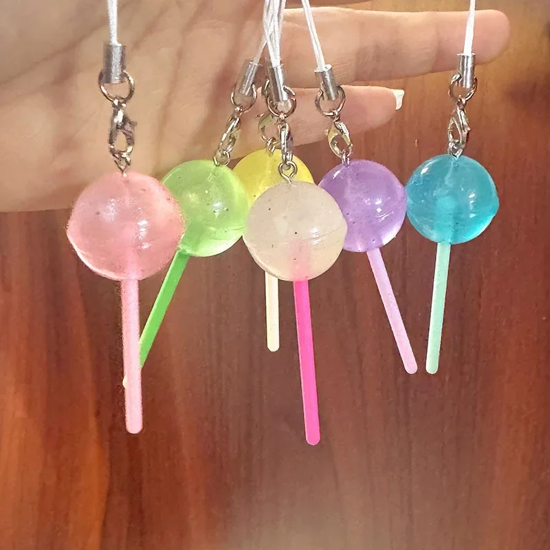 

Креативный полимерный ремешок для телефона с леденцом, разноцветный брелок с имитацией еды, кольца для мужчин и женщин, подвески для сумочек, орнамент