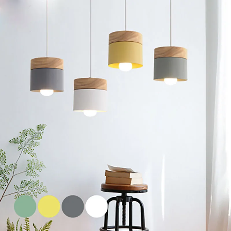 

Nordic Wood Pendant Light for Kitchen Restaurant Hanging Lamp Suspension Ceiling Chandeliers Bedroom Home Decoration Luminaire