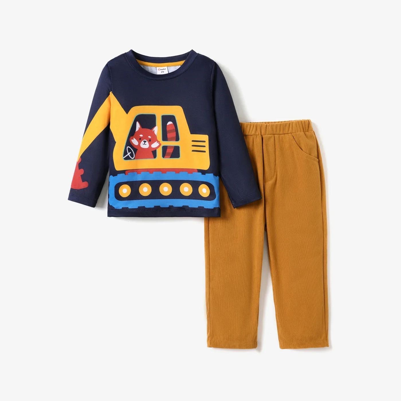 PatPat 2pcs Toddler Boy Cute Building Childlike Style Set Positioning print  Casual/Outdoor Soft and Comfortable