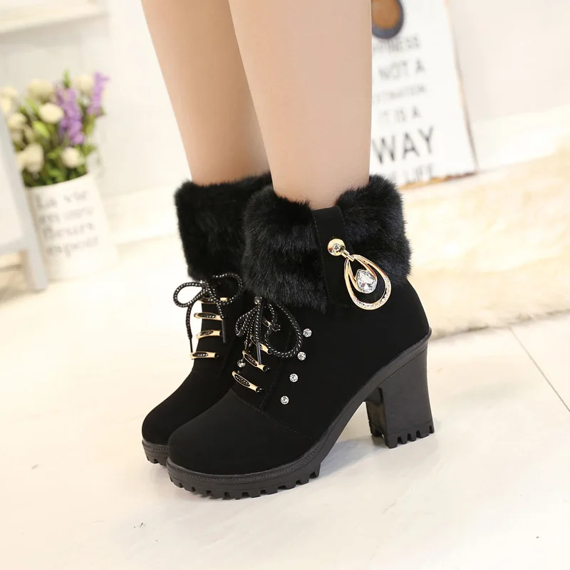 

Women Fashiona Versatile Snow Boots Women Thick Soles Increased Height Casual Comfortable Short Boots Winter Warm Cotton Shoes