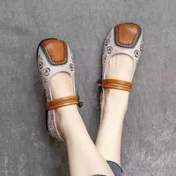 Patches hollow mary janes flats women summer butterfly strappy shoes ladies elegant flat shoes hook loop closure woman loafers