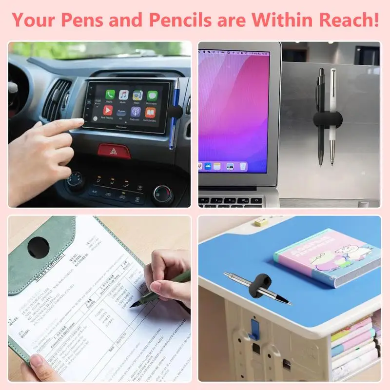 Silikonowy uchwyt na długopisy, zapobiegający zgubieniu i upadkom, samoprzylepny organizer na długopisy, klips do przechowywania markerów, długopisów kulkowych i ołówków na biurko.