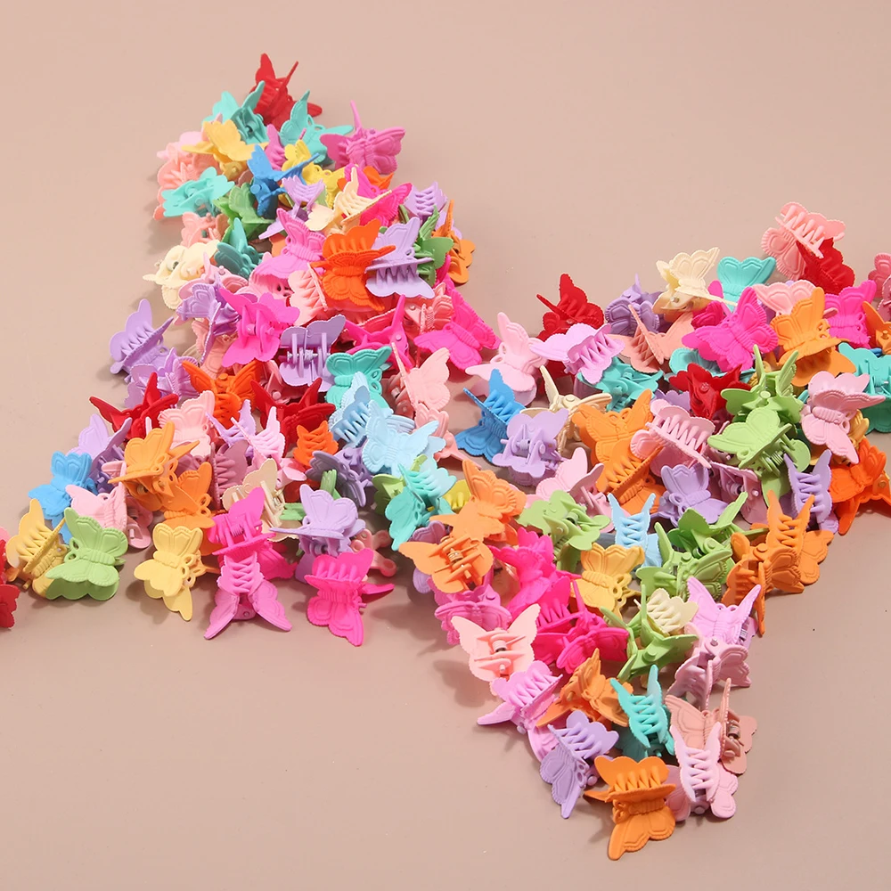 10/30PCS Scrub Butterfly Mini pazury do włosów dla kobiet Dziewczynki Małe pazury do włosów Dzieci Słodkie spinki do włosów Matowe akcesoria do włosów