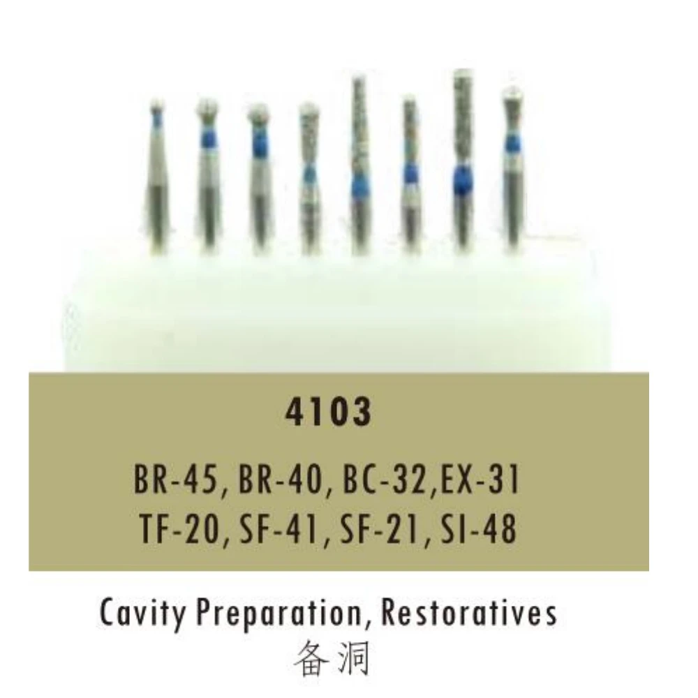8 buah/set 4103 Bur berlian gigi FG digunakan untuk memoles rumah persiapan rongga perawatan klinik gigi