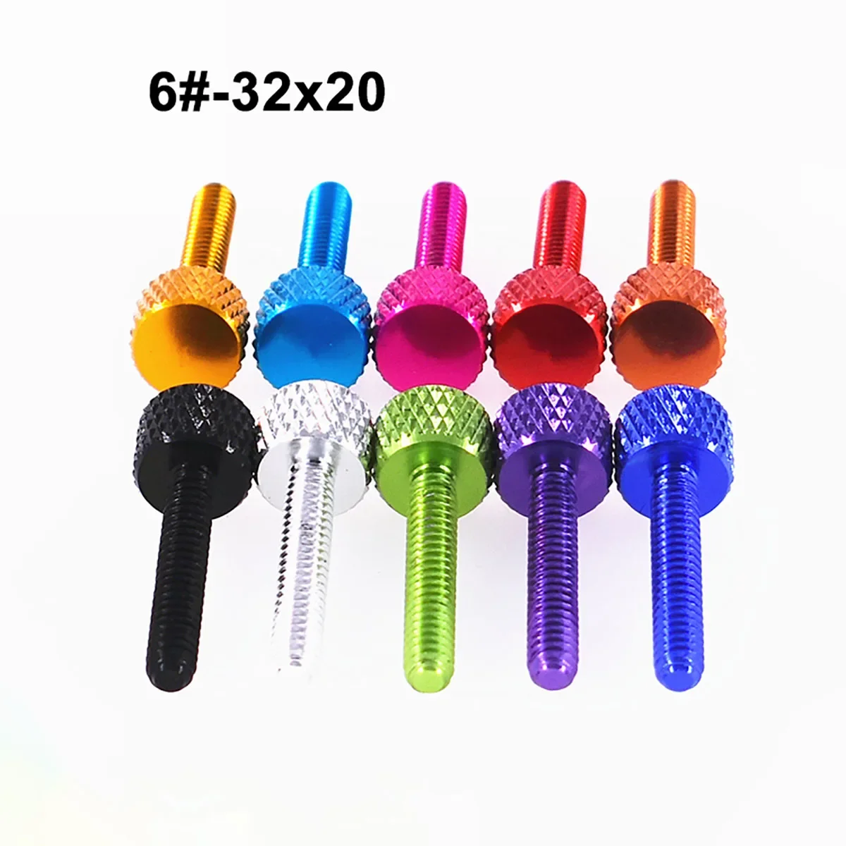 5 pezzi UNC 6 #-32 viti a testa zigrinata filettate viti di serraggio a mano in alluminio anodizzato colorato viti di regolazione manuale