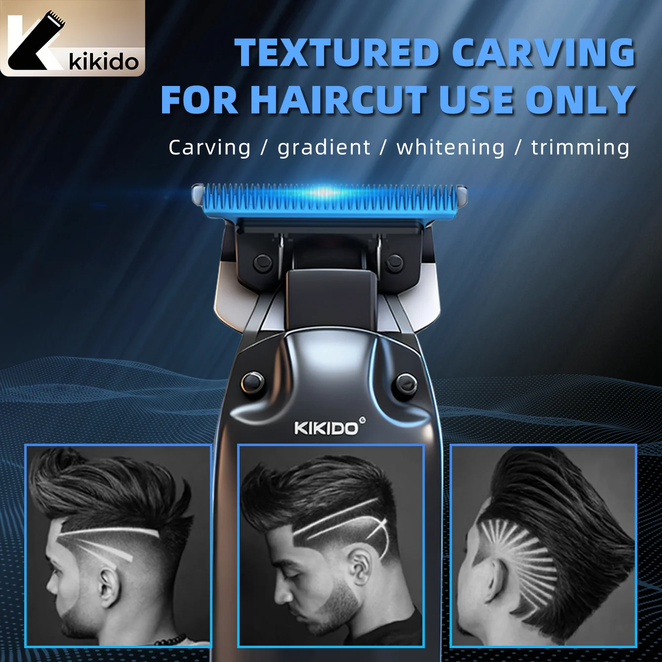 KIKIDO مهنة الشعر المتقلب الكهربائية أداة تهذيب اللحية للرجال مقص الشعر آلة قص الشعر أدوات للعناية الشخصية #2