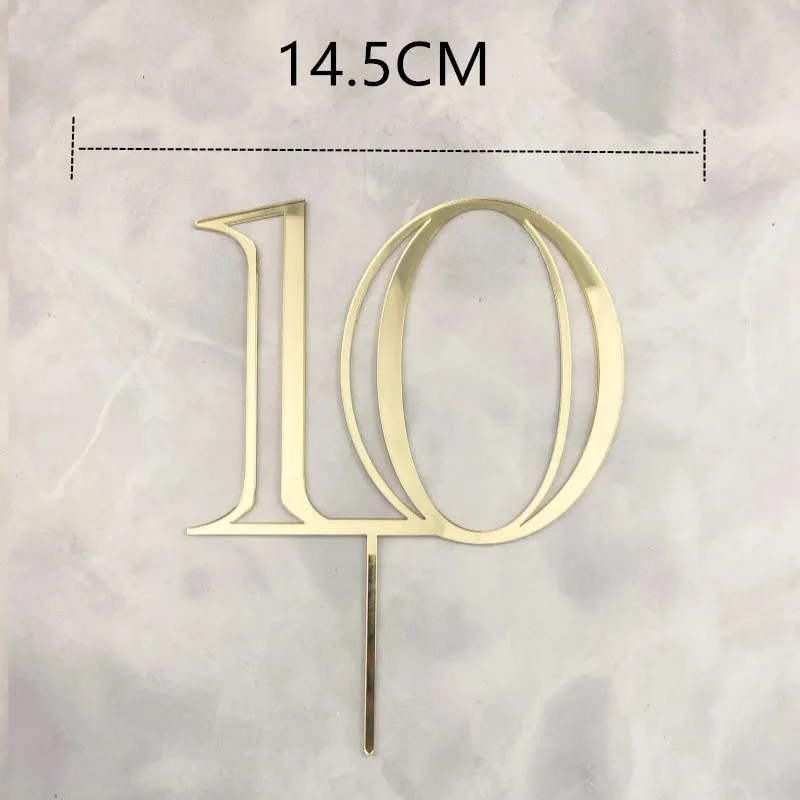 Neue 10/18/20 Zahl Alles Gute zum Geburtstag Kuchen Topper Gold Geburtstag Party Acryl Cupcake Topper Hochzeitstag Dessert Dekoration – Detail 6