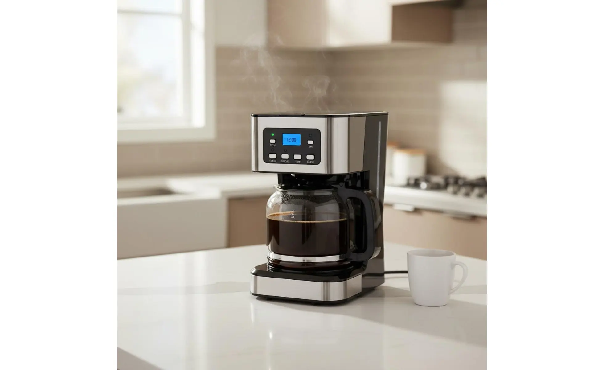 Automatic Pour-over Coffee Machine 24-Hour Timer Programmable Coffee Machine Kitchen Appliance Keep Warm 950W High Power
