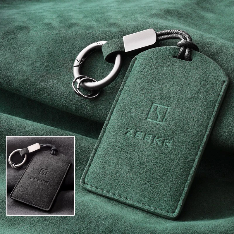 For ZEEKR X Zeekr 7X ZEEKR 001 007 009 2021-2025 Car Key Cover Protective Shell Key Case Keychain Ring Key Bag Italy Super Suede