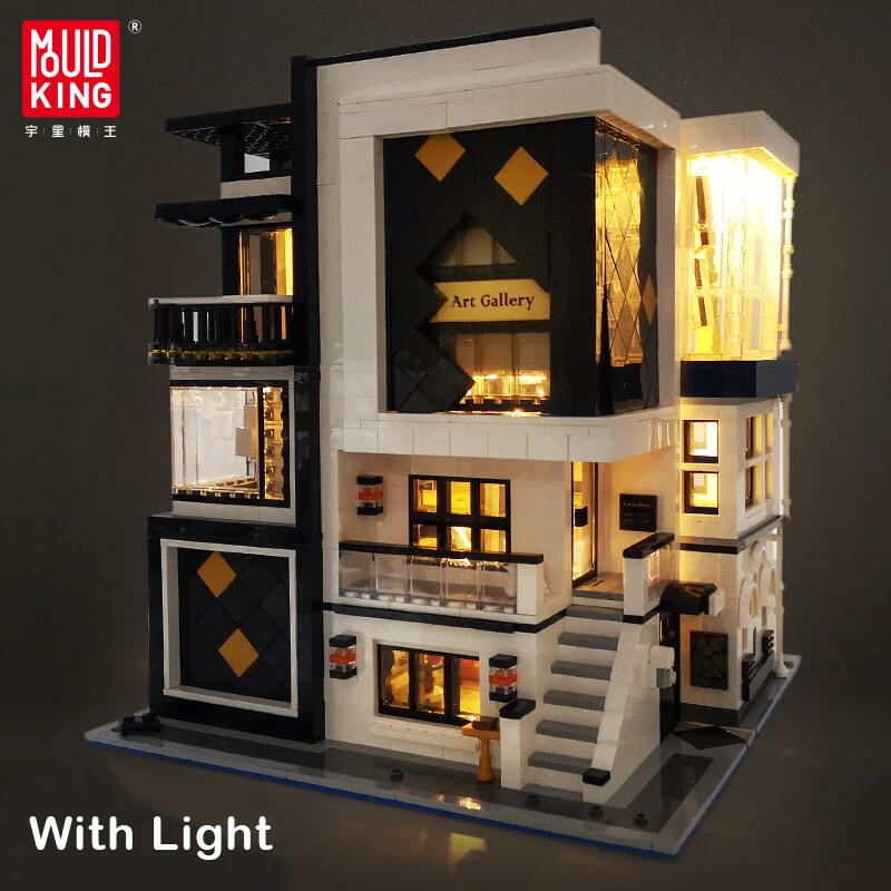 

Модель художественного музея MOULDKING со световым уличным пейзажем, архитектурная серия, строительные блоки, модная коллекция украшений, 16043 3536 шт.