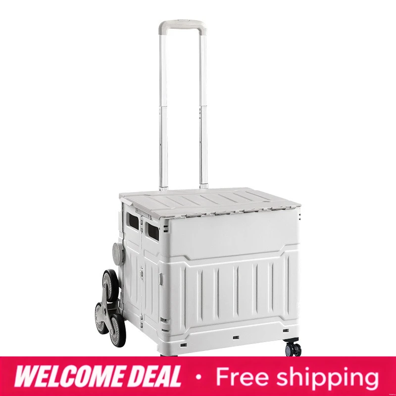 Portable Folding Hand Pull Trolley Multi‑purpose Wagon for Home Grocery Express Stall Outdoor