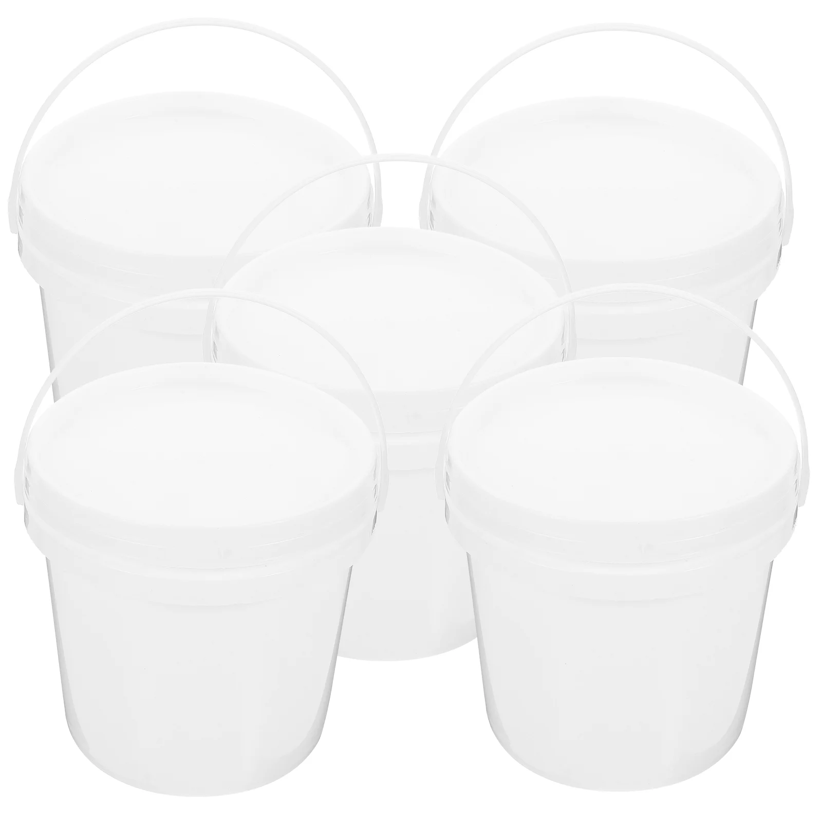 5 Pcs Thicken Plastic Barrel Bucket with Lid Garage Organization Buckets Water for Dormitory