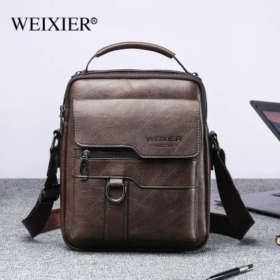 2021 New Men\'s Messenger Bag Brand designer PU Leather Retro Large-capacity Shoulder Bag Man Handbag Travel Backpack Sac à main