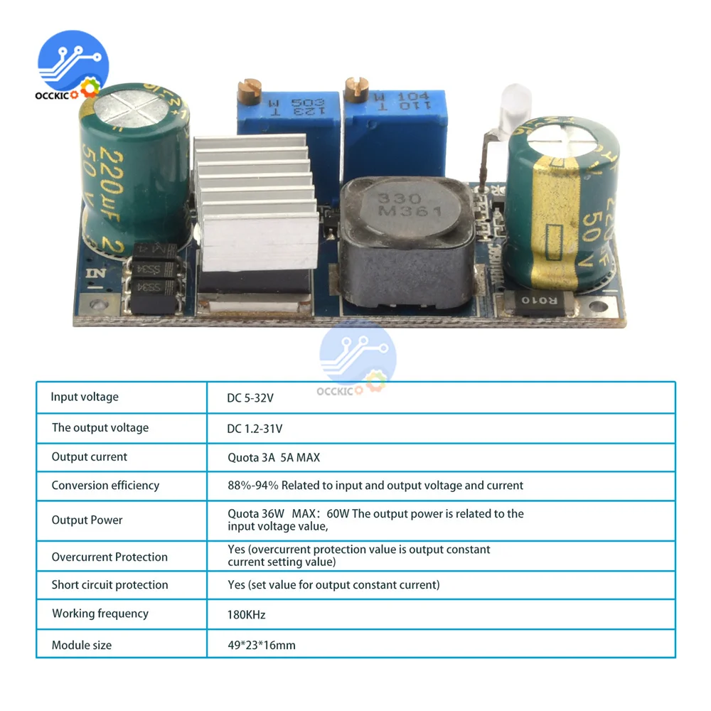 DC-DC 5A Buck Dòng Điện Không Đổi Module Bước Xuống Bộ Điều Chỉnh Điện Áp Module Nguồn Ban Buck Bộ Chuyển Đổi