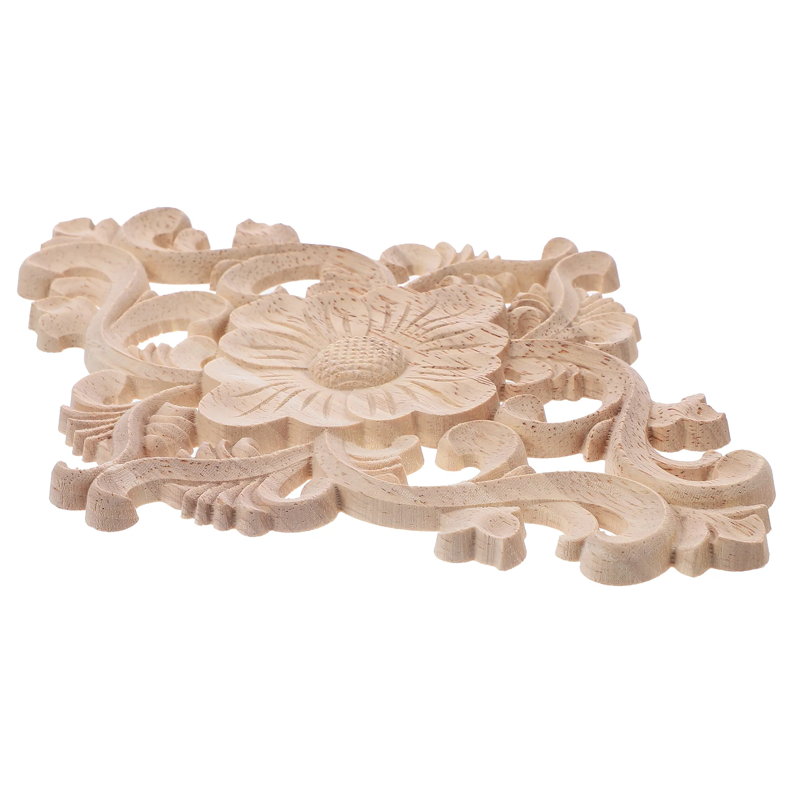 Carved Onlay Wood Applique Decoration Ornaments for Crafts Unpainted Frames The Flowers