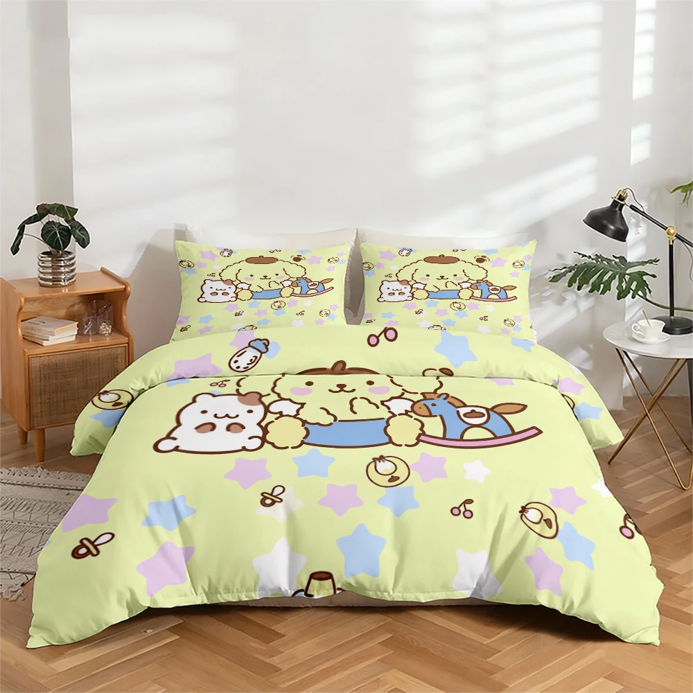 

3-Piece High-Definition Digital Print Bedding Set with Cute Dog, Cat, and Pony Patterns. Includes 1 Duvet Cover + 2 Pillowcases. Suitable for Bedroom, Guest Room, Home Decoration. Polyester Fiber Duvet Cover + Pillowcases. Ultra-Soft Bedding. Thick Fabric