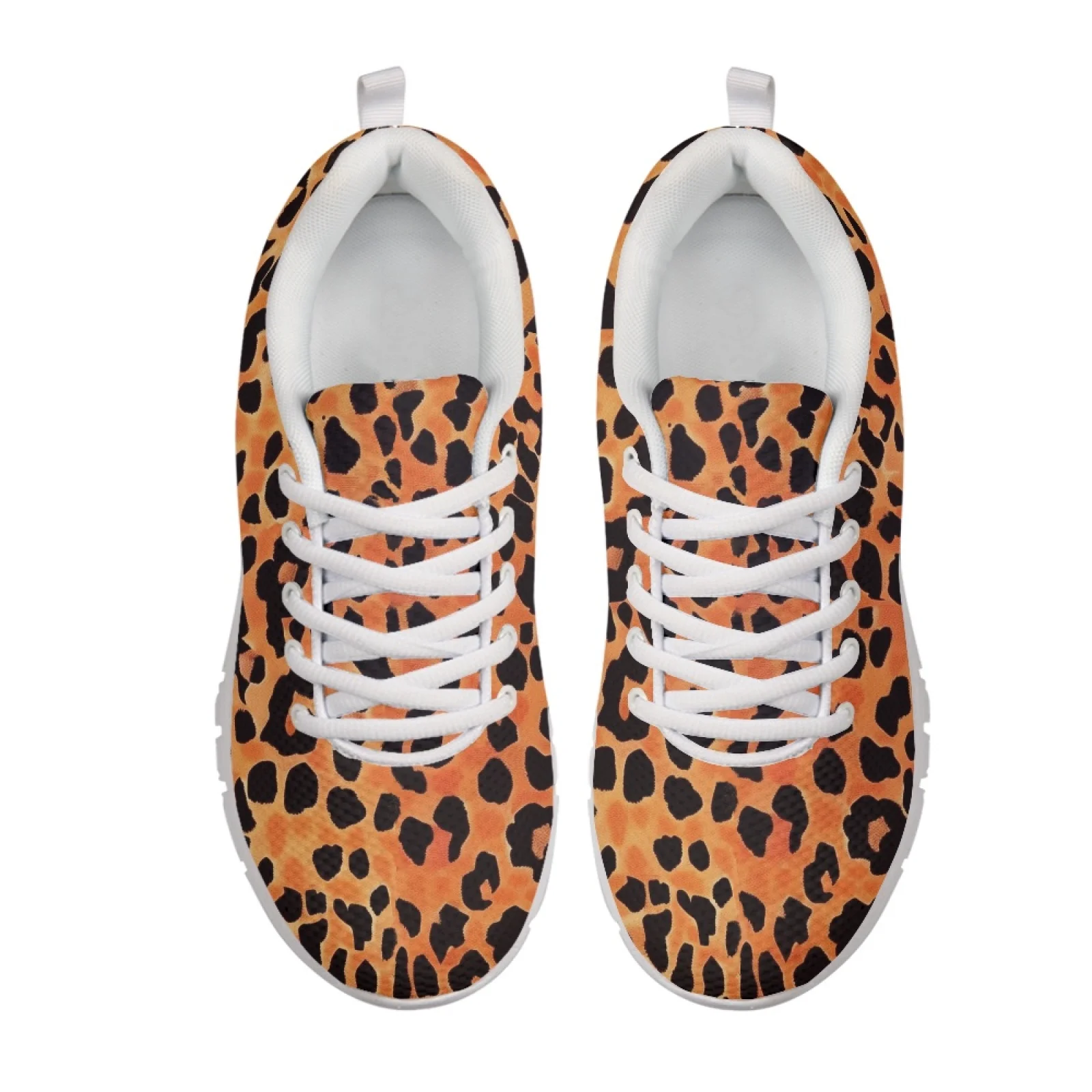 Coloranimal Leopard Print Running Sneakers, Athletic Walking Shoes for Men and Women, Comfortable Lace up for Jogging and Travel