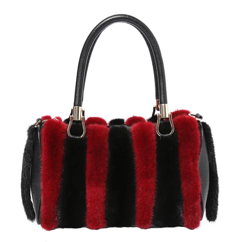 Handbag For Women Winter Mink Fur Bag Genuine Fur Crossbody Bag Women\'s Fur Bag Evening Party Bag Ladies Fashion Shoulder Bag