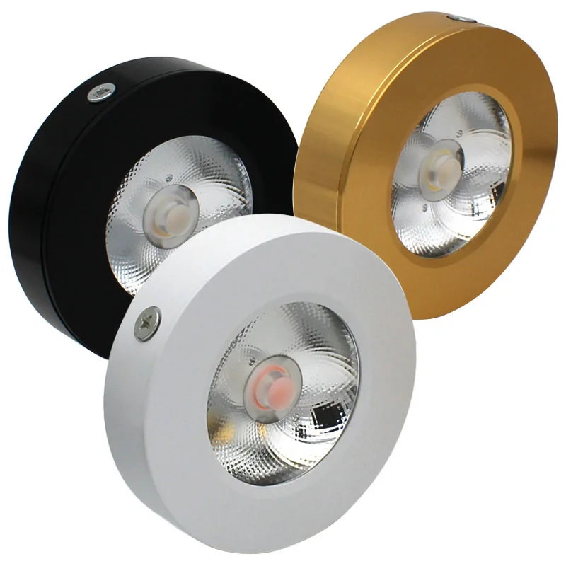 LED Surface Mounted Downlights 5W 7W 10W Panel Lamps Cabinet Showcase Down Lights 220V COB Spot Ceiling For Indoor