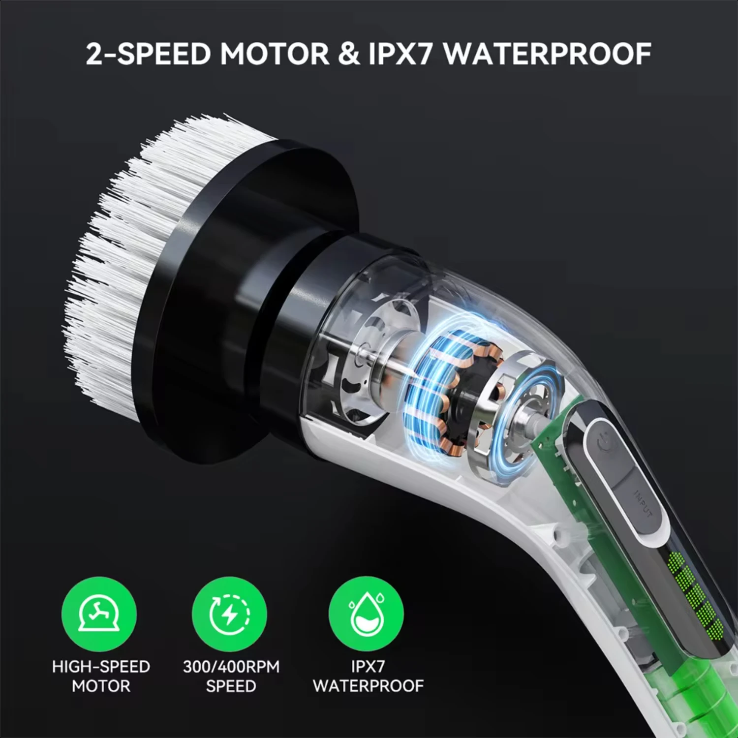 New Cordless  Cleaning Brush 7-in-1 Multifunctional  Spin Scrubber Kitchen Bathroom Cleaning Brush Rotary Cleaner