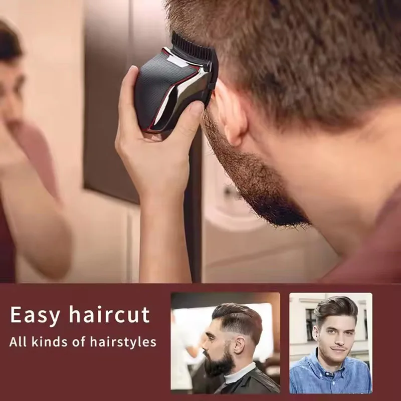 مجموعة أدوات تشذيب الشعر الذاتية من Shortcut Pro، ماكينة حلاقة كهربائية لاسلكية مقاومة للماء للرأس واللحية والجسم