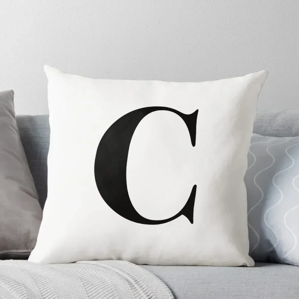 Letter C: name initial Throw Pillow Sofa Cushions Cover anime girl pillow