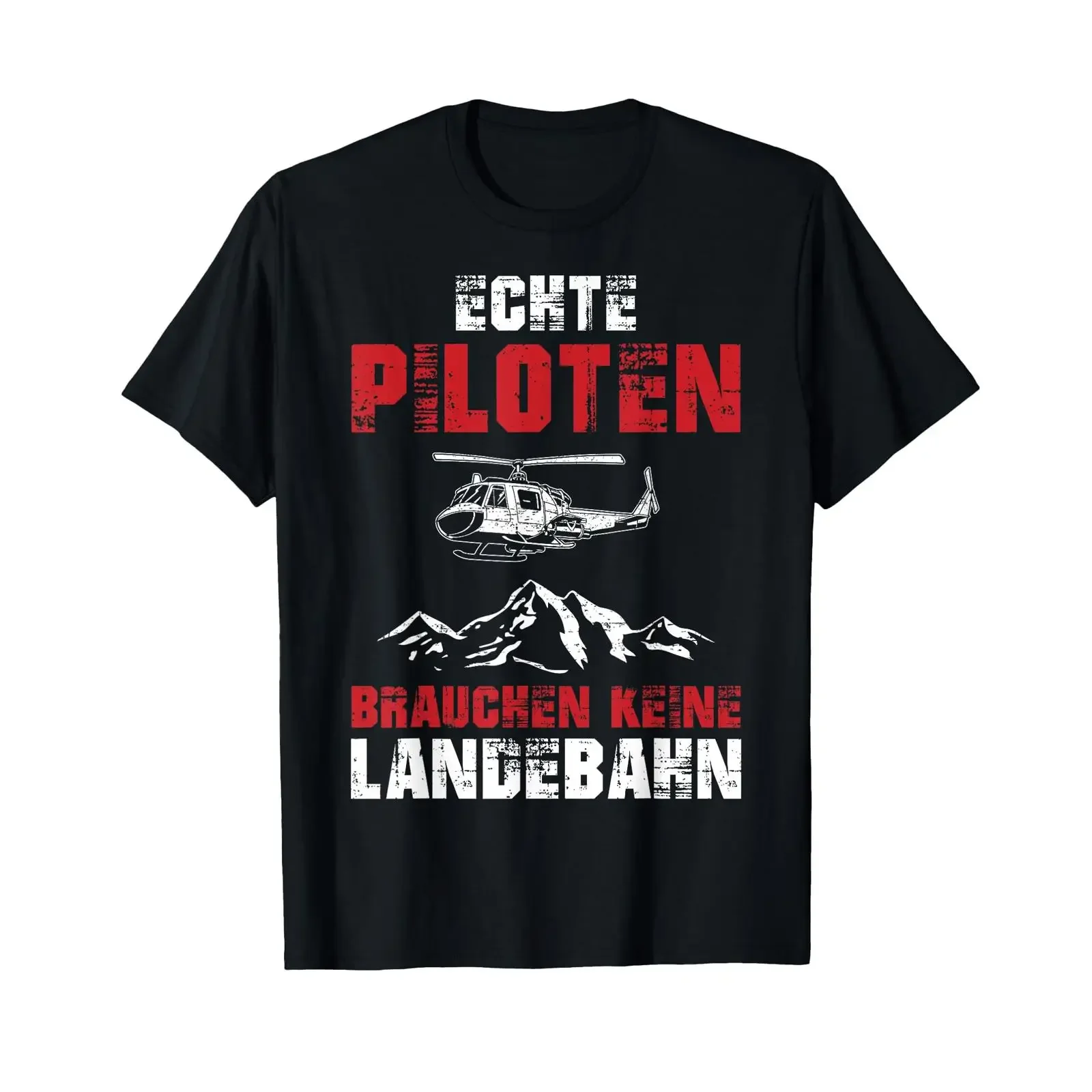 Helicopter pilot Real pilots don't need a runway T shirt vintage Washed streetwear Unisex Versatile Stylish Soft graphic