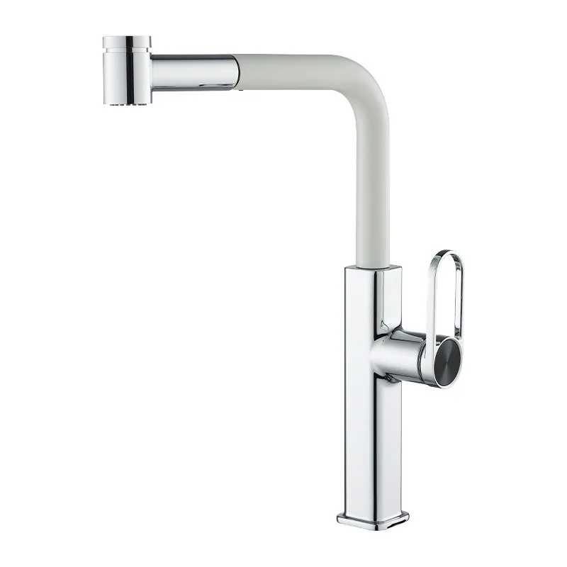 All-copper contrasting air-pulled hot and cold faucets, kitchen sink splash-proof faucets