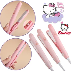 Sanrio Hello Kitty Mini z prostym schowkiem dziewczyna szyna grzywka spinka prostownica do włosów Anime mała moc grzywka prostownica