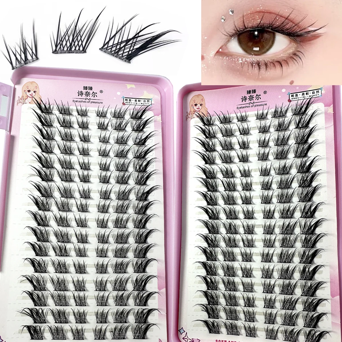 6/10/32 Rows High Quality Beauty Eyelash Book Eyelash Extension 192-384 PCS Lash Cluster Individual False Eyelashes Clusters