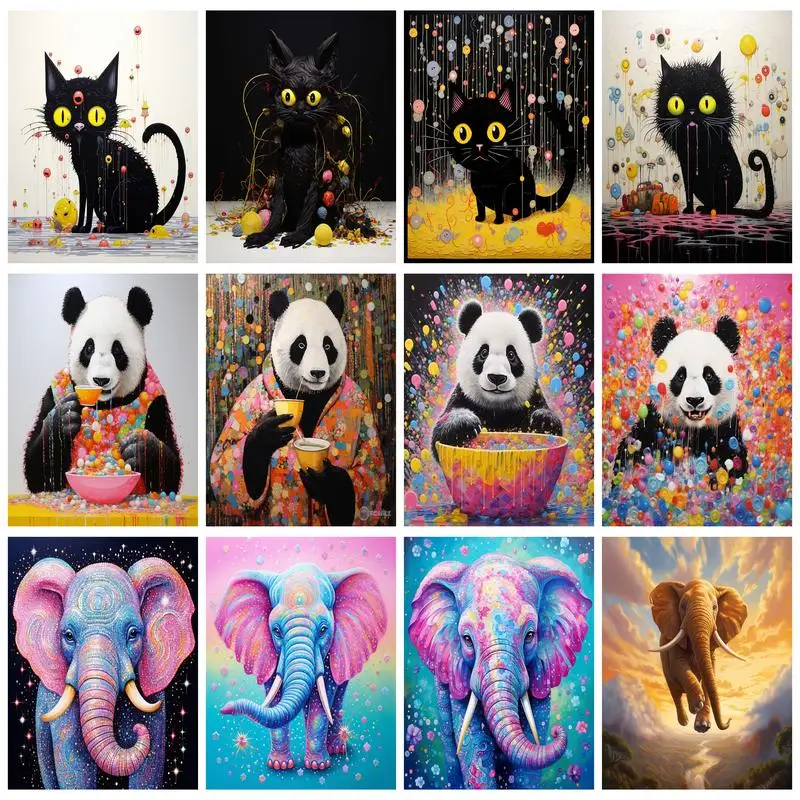 

RUOPOTY 5D Diamond Painting Animal Elephant Handicraft Full Square/Round Embroidery Craft Kits