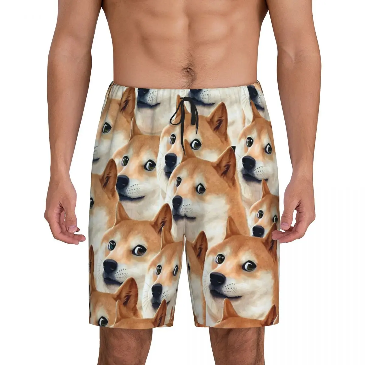 

Мужские короткие пижамные шорты с мемами Доге и Шиба-ину, для сна и отдыха