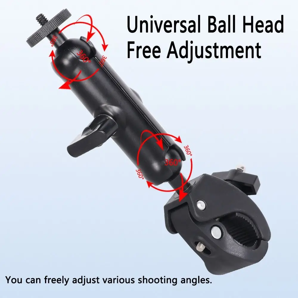 

360° Rotating Action Camera Stand S/M/L Sturdy Mobile Phone Clamp Universal Extendable Recording Microphone Holder